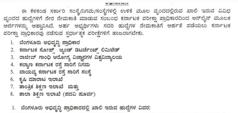 KEA Recruitment 2025 Apply Online for 384 Posts in Karnataka Government Departments