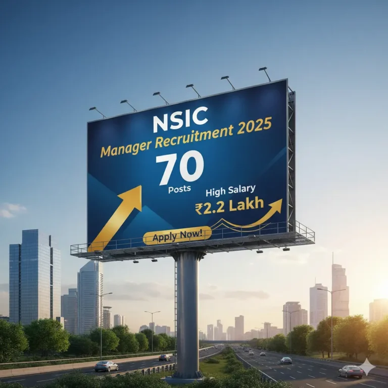 NSIC Manager Recruitment 2025 70 Posts High Salary ₹2.2 Lakh